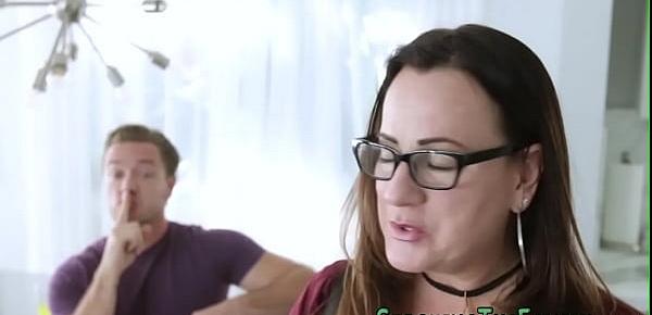  Stepsister takes cum load in face and mouth